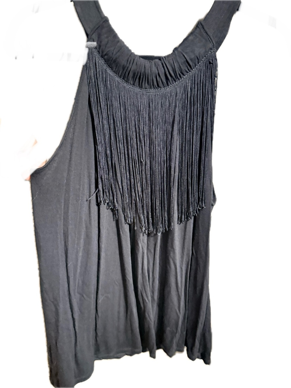 INC Women’s Black Fringe Tank Top